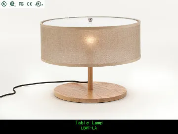 Classic Wood Table Lamp With Fabric Shade