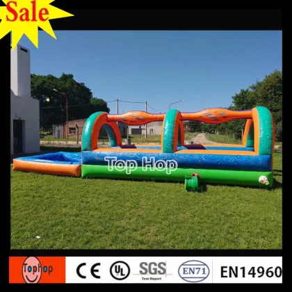 2017 new airtech inflatable water slip n slide n swimming pool fit for kids