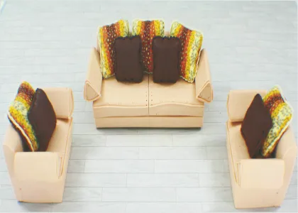 Simulation Painted Architectural  Model Furniture Home Furnishing Ceramic Art Sofa