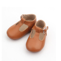 Коричневые классические туфли для малышей Mary Jane с T-образным вырезом