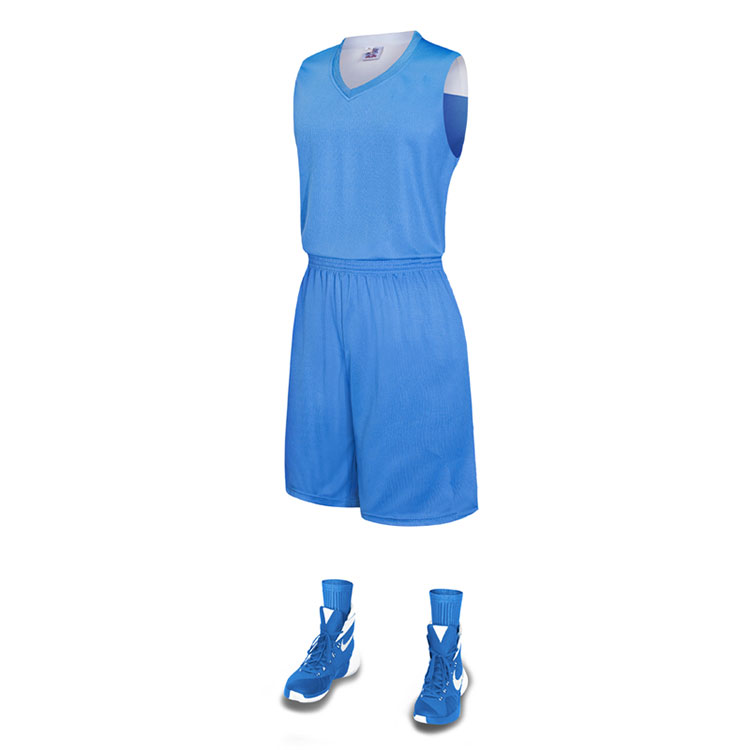 Uniforme de basquete com gola em V