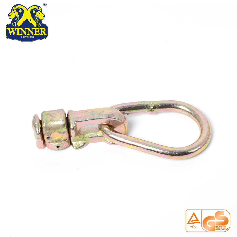 Yellow Zinc Plated L Track Double Stud Fitting With Oval Ring