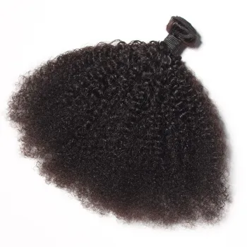 Natural Indian 4c Virgin Cheveux Afro Hair Products Extension Private Label Kinky Curly Bulk Human Hair 100% Virgin Wavy Bundle