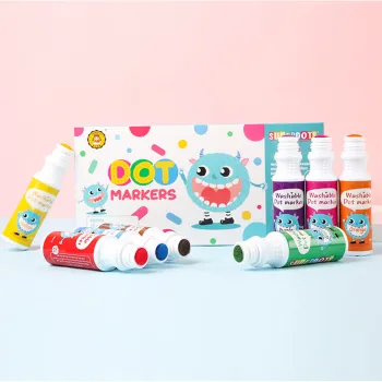 8 Pack Bingo DAUBERS Mixed Colors sets Washable 2oz Dots marker kids CH-2851 ink dabber art tools drawing