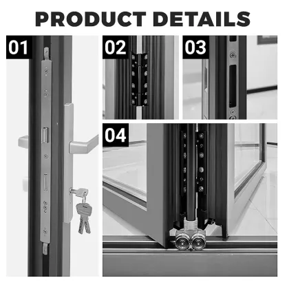 Folding Door Aluminium Sliding Folding Patio Glass Doors