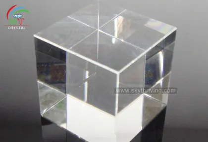3d laser engraved crystal cube/square crystal cube/ crystal blank cube