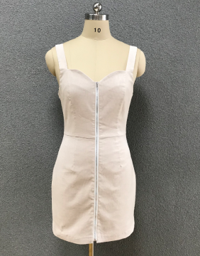 Women's Breathable Polyester Woven Plain Sexy Slim Dress