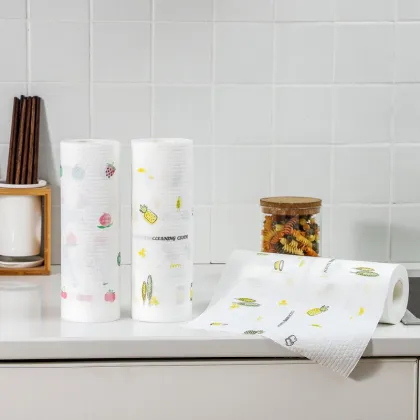 Disposable Kitchen Fabric Printed Lazy Rag Dish Towels for Cleaning and Dishwashing