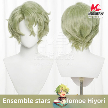 Tomoe Hiyori Matcha Tóc giả xoăn ngắn Cos
