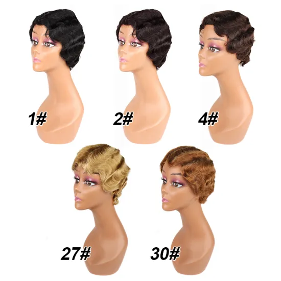 Peruvian Remy Hair Short Wet and Wavy  Wig Ocean Wave  Lace Human Hair Wig for Black Women