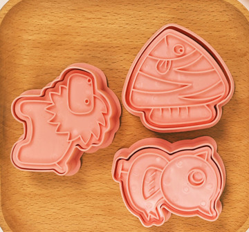 Customizable 3D Cartoon Kitten Biscuit Cutting Molds