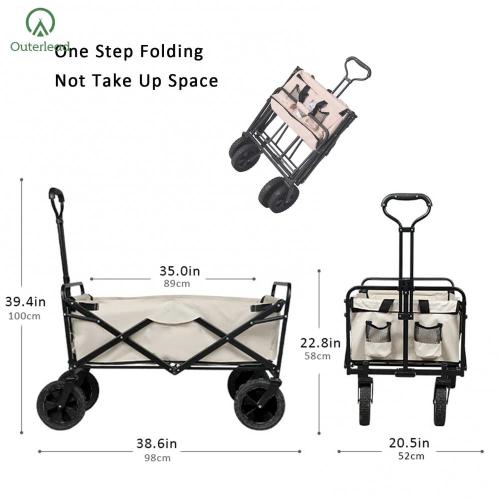  double folding wagon Outerlead Lightweight Beach Outdoor Garden Picnic Cart Supplier