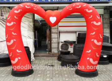 red heart New custom logo inflatable arch, portable PVC inflatable arch gate for sale