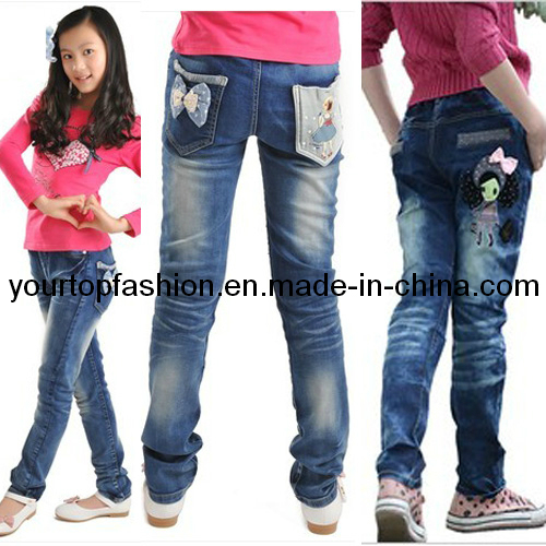 Long Pants for Grils, Childrens Denim Jeans, Long Trousers for Kids