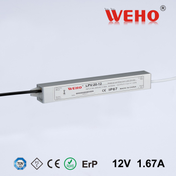 WEHO LPV-20-12 ac/dc led driver IP67 20W 12v waterproof power supply