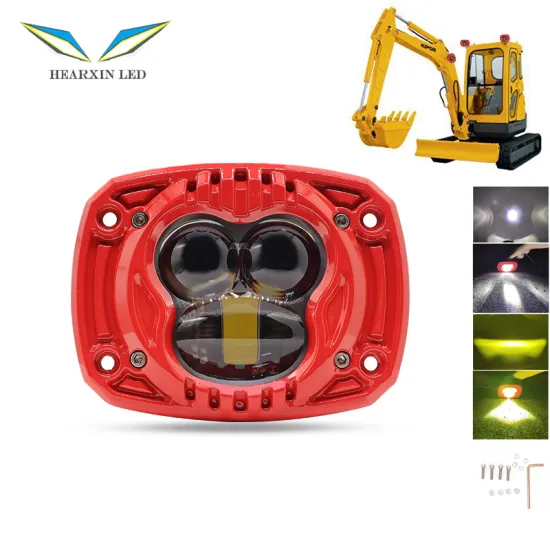 HearxinLED 12-36V Red Three Eye LED Light - Driving Fog Light, Square LED Work Lamp, White/Yellow Dual Color Daytime Running Light