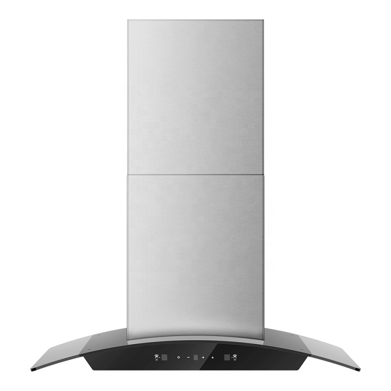 Custom Stainless Steel Baffle Filters 3 Speed Fan 36 Inch  Kitchen Island Ductless Range Hood for Kitchen Cooker Hood