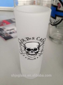 Hot sell frosted mini shot glass cup with skull printing