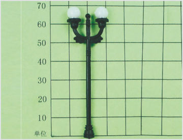 T9 Custom Two-headed Street Plastic Model Lamp Post For Railroad Layouts 7cm