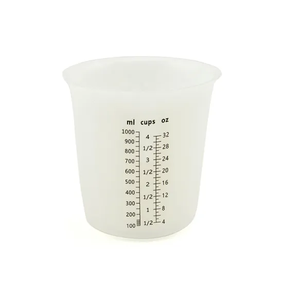 Soft Silicone Kitchen Measuring Cup: 1 Cup, 1000ml Capacity - Accurate and Durable Measurement Tool for Cooking and Baking