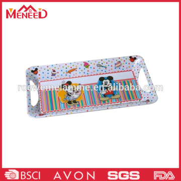 Children two handles small melamine tray