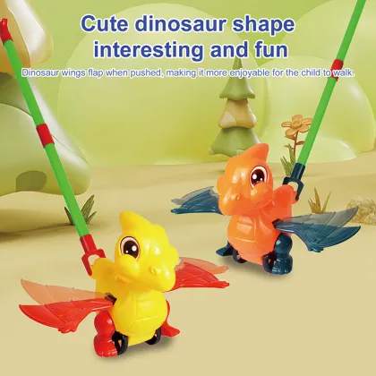 Plastic Cartoon Dinosaur Airplane Design Hand Pull Walker Toys for Children