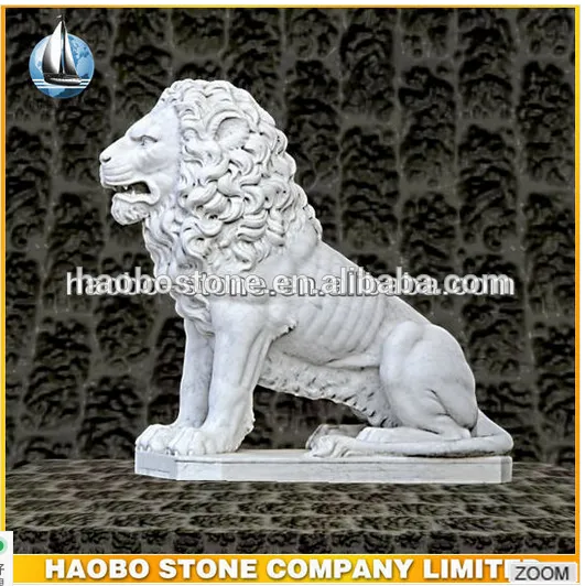 Haobo Stone Animal Carvings Grey Granite Lion Sculpture