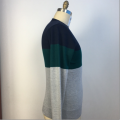 Men's Striped Knitted Sweater with Round Neck