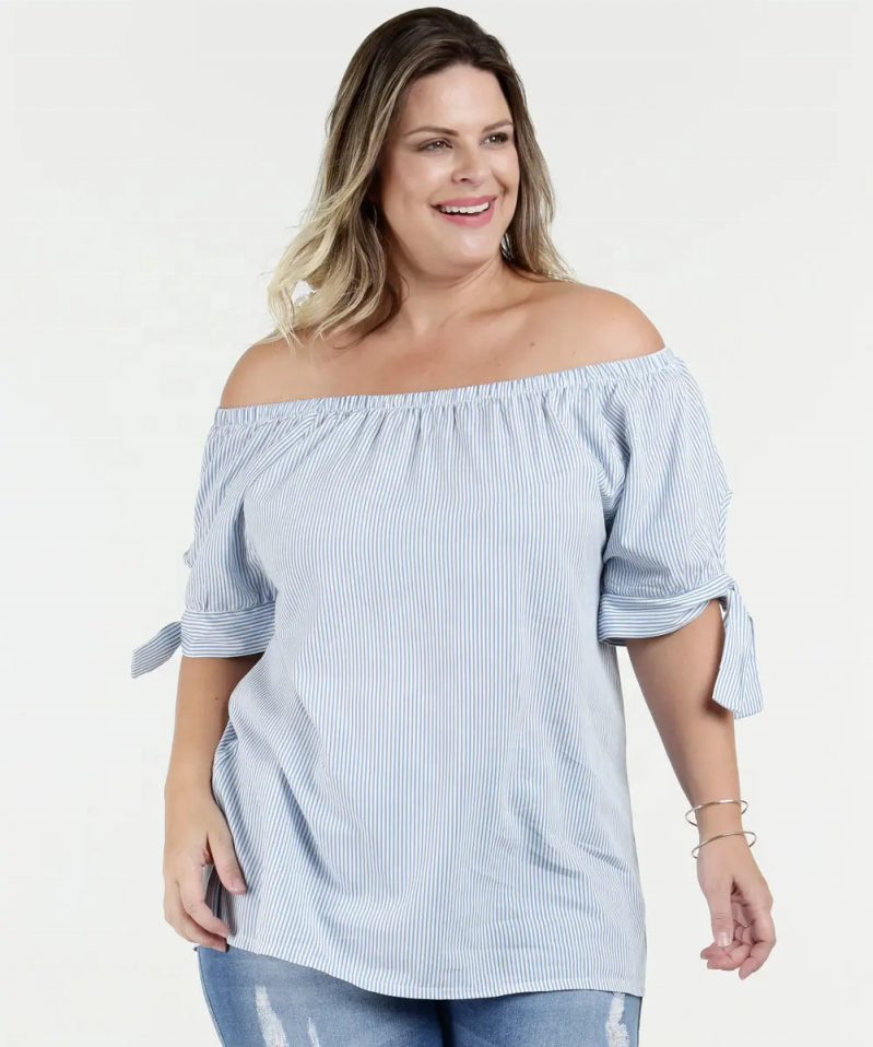 Custom Women Plus Size Off Shoulder fashion Blouse