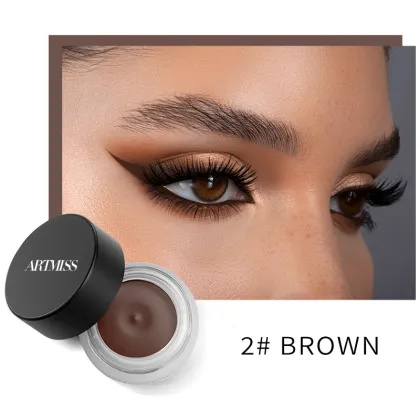 Custom Made Matte Black Dark Brown Eyeliner Gel Long-Lasting Waterproof Mineral Ingredients Private Label Adhesive Eye Liner