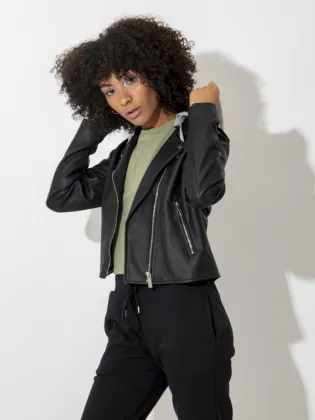 Winter keep warm comfortable long sleeve fashion quilt motor women pu jacket