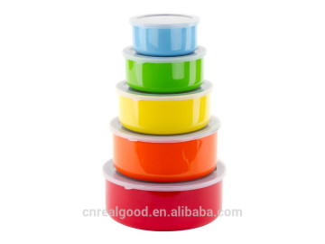 10 Pcs Colorful Stainless Steel Food Storage Containers Set