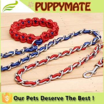 Hot sale good quality mental material leather dog leashes for sale