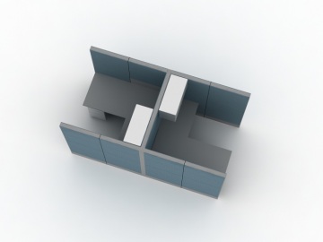 modern office partition 4 person workstation