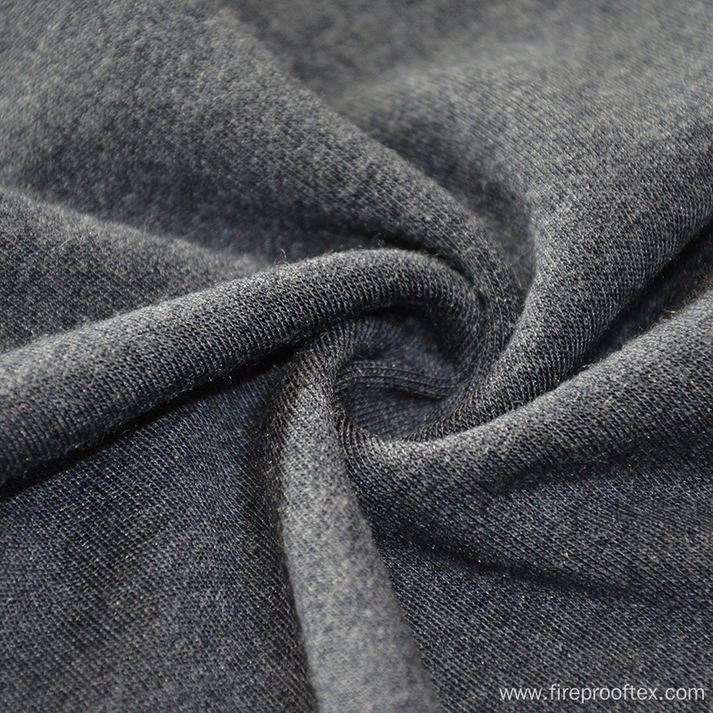 Fireproof Cotton Acrylic Blend Dark Grey Knitted Fabric