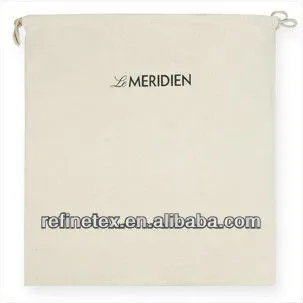 Greige fabric laundry bag for hotels and resorts