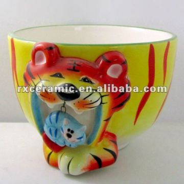 animal ceramic bowl with hanging things in mouth-tiger