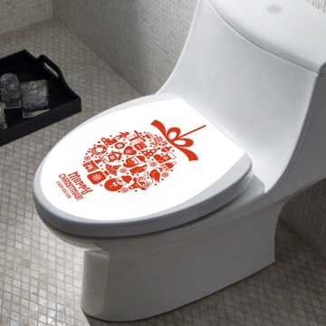 Christmas Toilet Seat Art Wall Stickers Bathroom Decoration Decals Art Decor toilet lid sticker