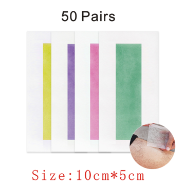 50 Pairs Breylee Hair Removal Wax Strips Papers Face Beard Body Professional Hair Remover Small Size Double Sided Tape