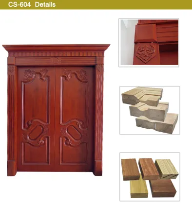 double leaf solid wooden gate design door