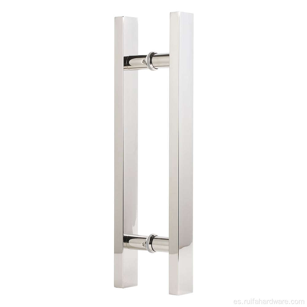 Manija de puerta de vidrio en forma de H de acero inoxidable