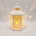 Lanterna de vela de cerâmica oca de árvore de Natal hexagonal