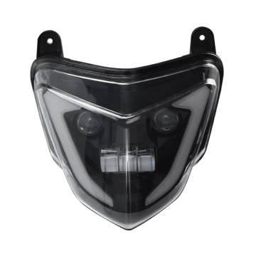 YongJin Black LED Headlight with Yellow Turn Signal and DRL for Ducati Hypermotard