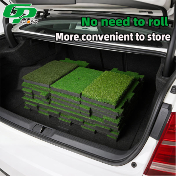Interlocking Golf Hitting Mat with Replaceable Turf Inserts