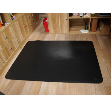 Rectangular black PVC mat for hard floors