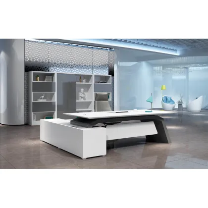 Boss White Office Desk for Efficient Workspace