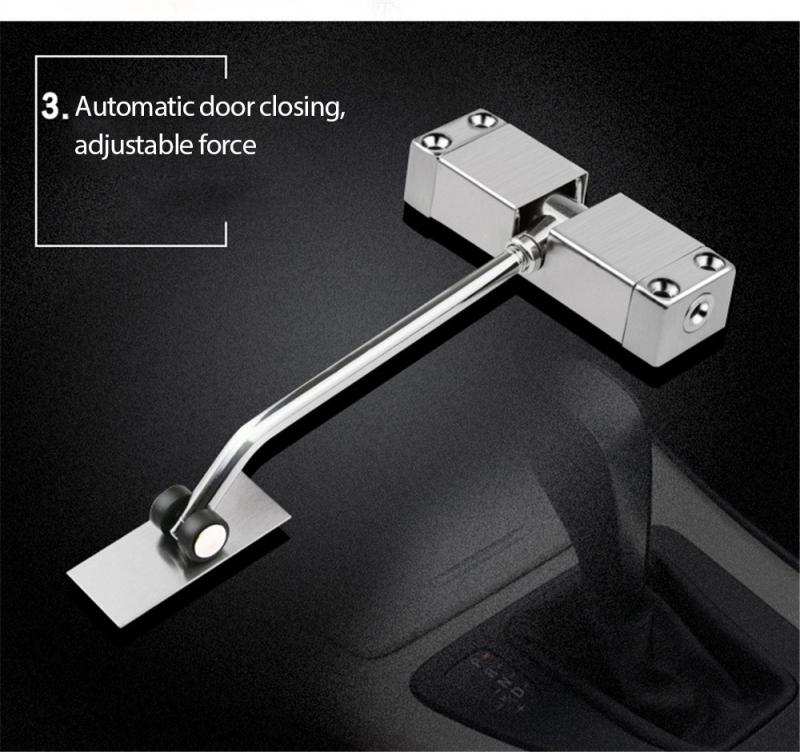 Automatic Mounted Spring Door Closer Adjustable Surface Self Closing Home Office Cabinet Neodymium Magnetic Latch Fittings