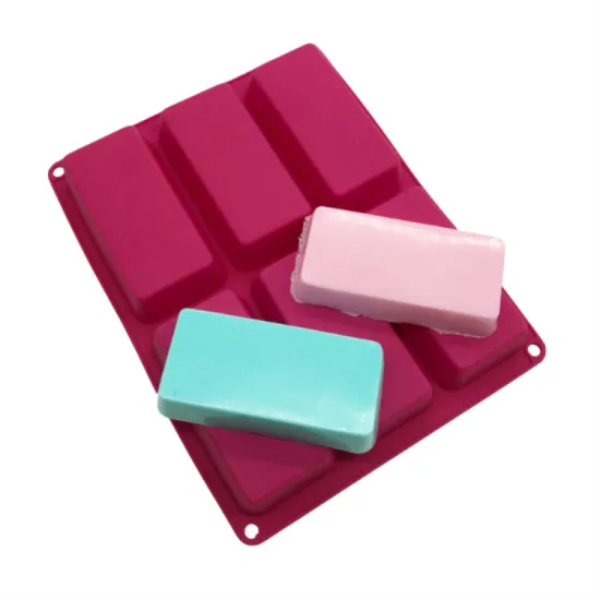 Handcrafted 6 Cavity Rectangle Silicone Cake Molds and Resin Soap Moulds: Perfect for Baking and Crafting