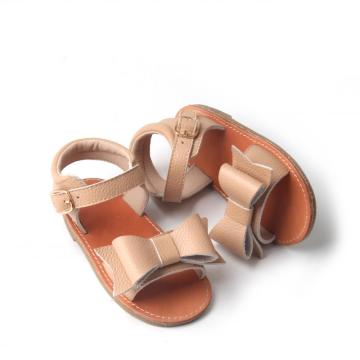 Cute Bow Leather Kids Sandals