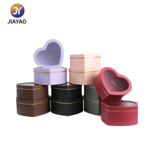 Caja de flores de rosas redonda económica